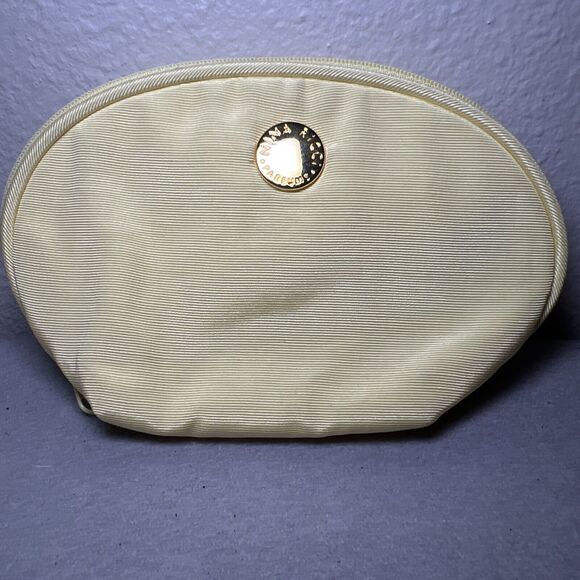 Nina Ricci Vintage Butter Yellow Cosmetic Make Up Zipper Pouch - Picture 1 of 7